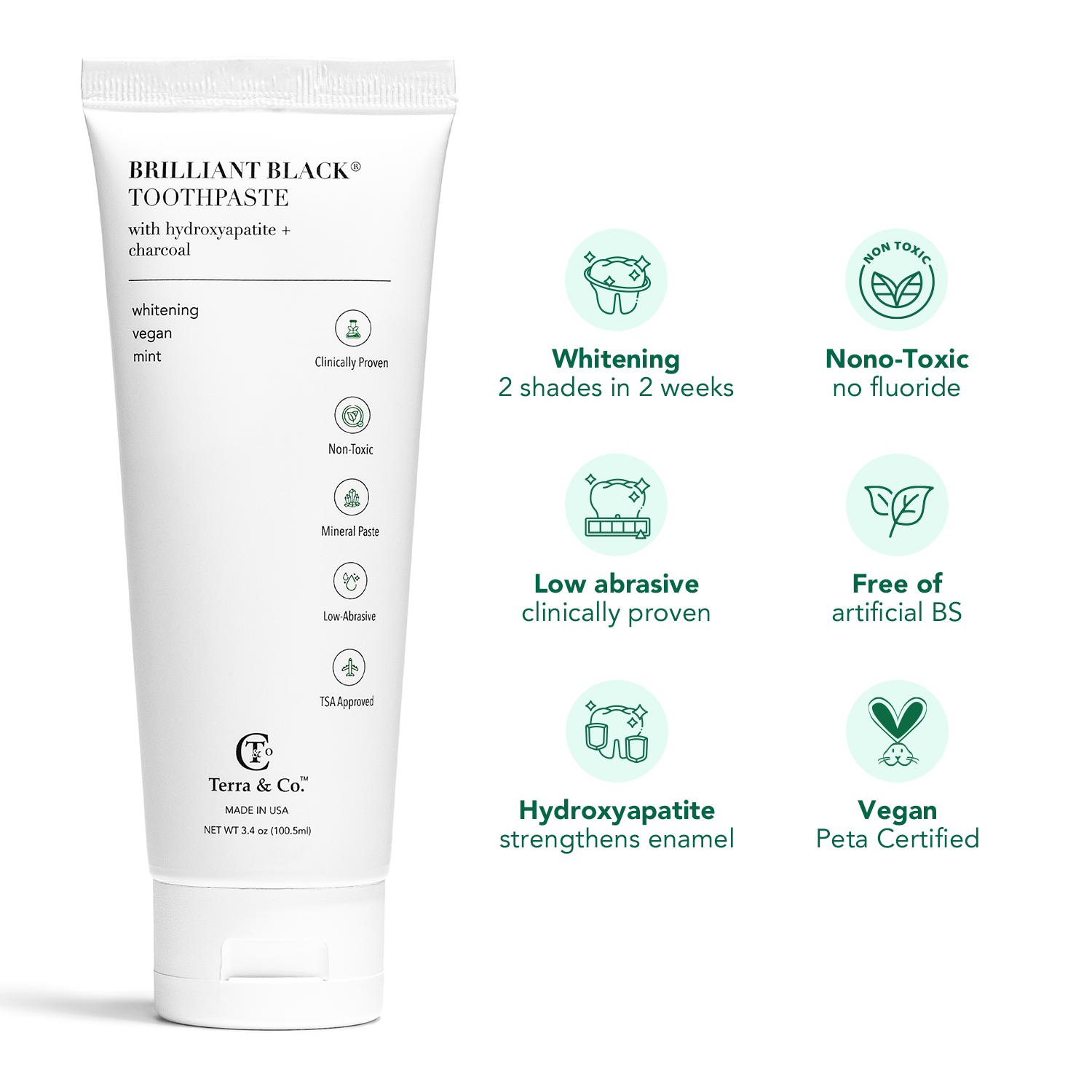 Natural Charcoal Toothpaste + Hydroxyapatite Bundle – Fluoride-Free Whitening & Remineralizing Duo